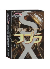 Суженные к основанию презервативы Sagami Xtreme COBRA - 3 шт. - Sagami - купить с доставкой в Бийске