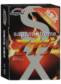 Презервативы Sagami Xtreme ENERGY с ароматом энергетика - 3 шт. - Sagami - купить с доставкой в Бийске