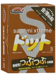 Презервативы Sagami Xtreme FEEL UP с точечной текстурой и линиями прилегания - 3 шт. - Sagami - купить с доставкой в Бийске