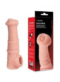 Телесная фантазийная насадка на член Cock Sleeve Size M - KOKOS - в Бийске купить с доставкой