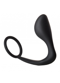 Черное эрекционное кольцо с анальной пробкой Anal Plug With Cockring - Dream Toys - в Бийске купить с доставкой