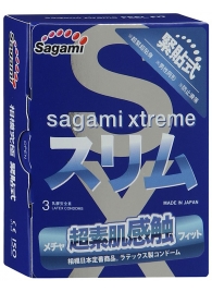 Розовые презервативы Sagami Xtreme FEEL FIT 3D - 3 шт. - Sagami - купить с доставкой в Бийске