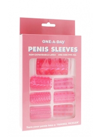 Набор из 7 розовых насадок на пенис ONE-A-DAY PENIS SLEEVES PINK - Seven Creations - в Бийске купить с доставкой