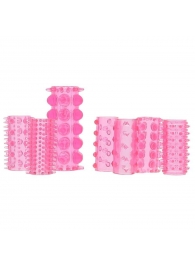 Набор из 7 розовых насадок на пенис ONE-A-DAY PENIS SLEEVES PINK - Seven Creations - в Бийске купить с доставкой