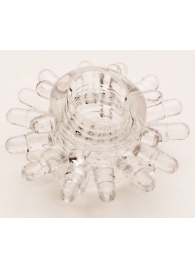 Прозрачное гелевое эрекционное кольцо с шипиками - Toyfa Basic - в Бийске купить с доставкой