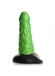 Зеленый фантазийный фаллоимитатор Reptile Thick Scaly Silicone Dildo - 19,1 см. - XR Brands