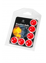 Набор из 6 шариков с массажным маслом Brazilian Balls с охлаждающим и разогревающим эффектом - Secret Play - купить с доставкой в Бийске