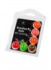 Набор из 6 шариков с ароматизированными массажными маслами Brazilian Balls - Secret Play - купить с доставкой в Бийске