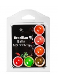 Набор из 6 шариков с ароматизированными массажными маслами Brazilian Balls - Secret Play - купить с доставкой в Бийске