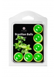 Набор из 6 шариков с массажным маслом Brazilian Balls с ароматом мяты - Secret Play - купить с доставкой в Бийске