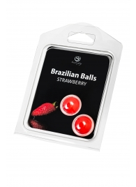 Набор из 2 шариков с массажным маслом Brazilian Balls с ароматом клубники - Secret Play - купить с доставкой в Бийске