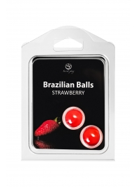 Набор из 2 шариков с массажным маслом Brazilian Balls с ароматом клубники - Secret Play - купить с доставкой в Бийске