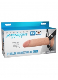 Полый страпон на ремнях 6’’ Hollow Silicone Strap-on - Pipedream - купить с доставкой в Бийске