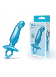 Голубая анальная пробка для массажа простаты Hither Silicone Prostate Plug - 14,3 см. - b-Vibe - в Бийске купить с доставкой