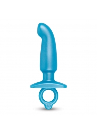 Голубая анальная пробка для массажа простаты Hither Silicone Prostate Plug - 14,3 см. - b-Vibe - в Бийске купить с доставкой