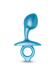 Голубая анальная пробка для массажа простаты Bulb Silicone Prostate Plug - 10,7 см. - b-Vibe - в Бийске купить с доставкой