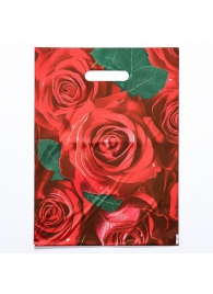 Пакет с цветочным принтом и вырубной ручкой (30х40 см) - Сима-Ленд - купить с доставкой в Бийске