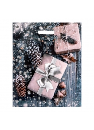 Новогодний пакет с принтом в виде подарков и вырубной ручкой (45х38 см) - Сима-Ленд - купить с доставкой в Бийске