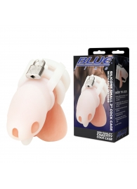 Белая клетка для пениса Silicone Small 2 in Cock Cage With Ball Divider - BlueLine - купить с доставкой в Бийске