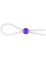 Прозрачное лассо с фиолетовой бусиной SILICONE COCK RING WITH BEAD LAVENDER - NMC - в Бийске купить с доставкой