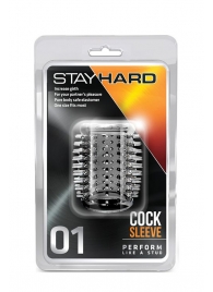 Прозрачная насадка с шипами STAY HARD COCK SLEEVE 01 CLEAR - Blush Novelties - в Бийске купить с доставкой