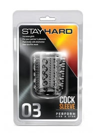 Прозрачная насадка с шипами и шишечками STAY HARD COCK SLEEVE 03 CLEAR - Blush Novelties - в Бийске купить с доставкой