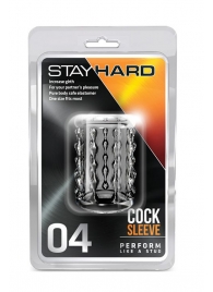 Прозрачная насадка с бороздками STAY HARD COCK SLEEVE 04 CLEAR - Blush Novelties - в Бийске купить с доставкой