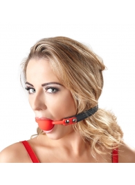 Силиконовый кляп-шар на чёрных ремешках Red Gag silicone - Orion - купить с доставкой в Бийске