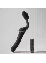 Черный безремневой вибрострапон Strap-On-Me Multi Orgasm Size XL - Strap-on-me - купить с доставкой в Бийске
