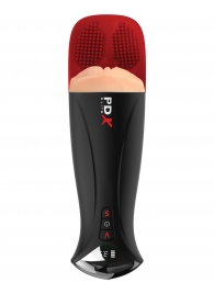 Телесный мастурбатор-вагина в черной колбе с вибрацией Fuck-O-Matic Pro XL - Pipedream - в Бийске купить с доставкой
