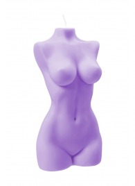 Фиолетовая интерьерная свеча в форме женского торса - 850 гр. - Pecado - купить с доставкой в Бийске