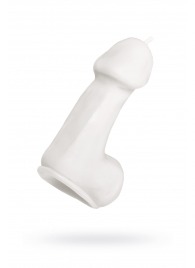 Белая свеча в форме пениса - 47 гр. - Pecado - купить с доставкой в Бийске