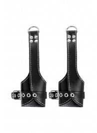 Черные подвесы с белой строчкой - Pecado - купить с доставкой в Бийске