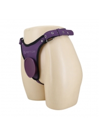 Фиолетовые трусики харнесс с платформой Caludio III - Baile - купить с доставкой в Бийске