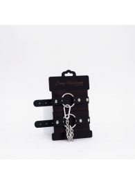 Черно-красные кожаные оковы - Crazy Handmade - купить с доставкой в Бийске