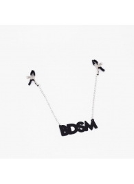 Зажимы на соски с кожаной подвеской BDSM - Crazy Handmade - купить с доставкой в Бийске