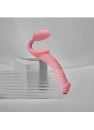 Розовый безремневой страпон Strap-on-me Semi-Realistic Bendable Strap-On size S - Strap-on-me - купить с доставкой в Бийске