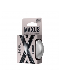 Черные утолщенные презервативы MAXUS Extra Strong с железным кейсом - 3 шт. - Maxus - купить с доставкой в Бийске