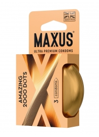 Точечные презервативы MAXUS 2000 Amazing Dots с железным кейсом - 3 шт. - Maxus - купить с доставкой в Бийске