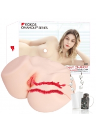 Мастурбатор-полуторс с двойным слоем материала и вибрацией Jenny Onahole Real Vagina - KOKOS - в Бийске купить с доставкой