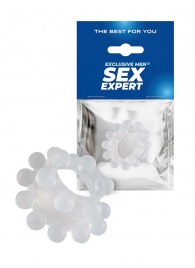 Эластичное эрекционное кольцо с двумя рядами шариков - Sex Expert - в Бийске купить с доставкой