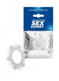 Эластичное эрекционное кольцо с шипиками и шариками - Sex Expert - в Бийске купить с доставкой