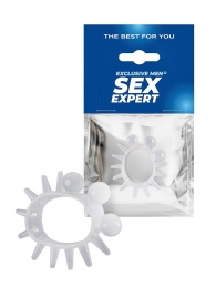 Эластичное эрекционное кольцо с шариками и лучами - Sex Expert - в Бийске купить с доставкой