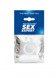 Эластичное эрекционное кольцо с шипиками и шариком - Sex Expert - в Бийске купить с доставкой