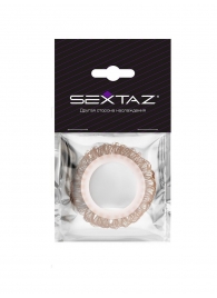 Эрекционное кольцо с бежевыми «ресничками» - Sextaz - в Бийске купить с доставкой