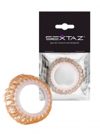 Эрекционное кольцо с бежевыми «ресничками» - Sextaz - в Бийске купить с доставкой