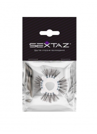 Эластичное эрекционное кольцо с черными «ресничками» - Sextaz - в Бийске купить с доставкой