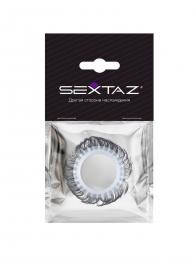 Эластичное эрекционное колечко с черными «ресничками» - Sextaz - в Бийске купить с доставкой