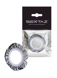 Эластичное эрекционное колечко с черными «ресничками» - Sextaz - в Бийске купить с доставкой