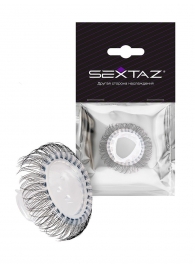 Эластичное эрекционное кольцо с длинными черными «ресничками» - Sextaz - в Бийске купить с доставкой